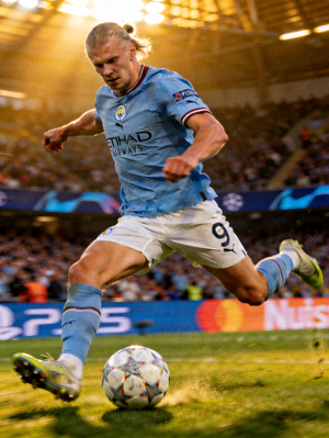 曼城前锋埃尔林·哈兰德本赛季欧冠比赛精彩瞬间
